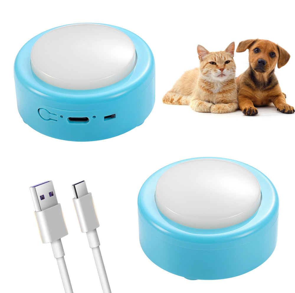 CEYOVISION bouton parlants bleu rechargeable prêt pour l'apprentissage des besoins des animaux.
