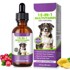 CFXYHNOX flacon gouttes multivitamine chien, soutien santé générale et vitalité.