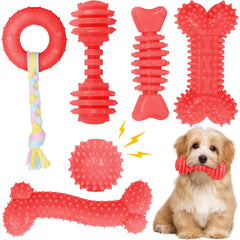 CGBD ensemble de 6 jouets mastication pour petits chiens, favorisant le jeu et le nettoyage.