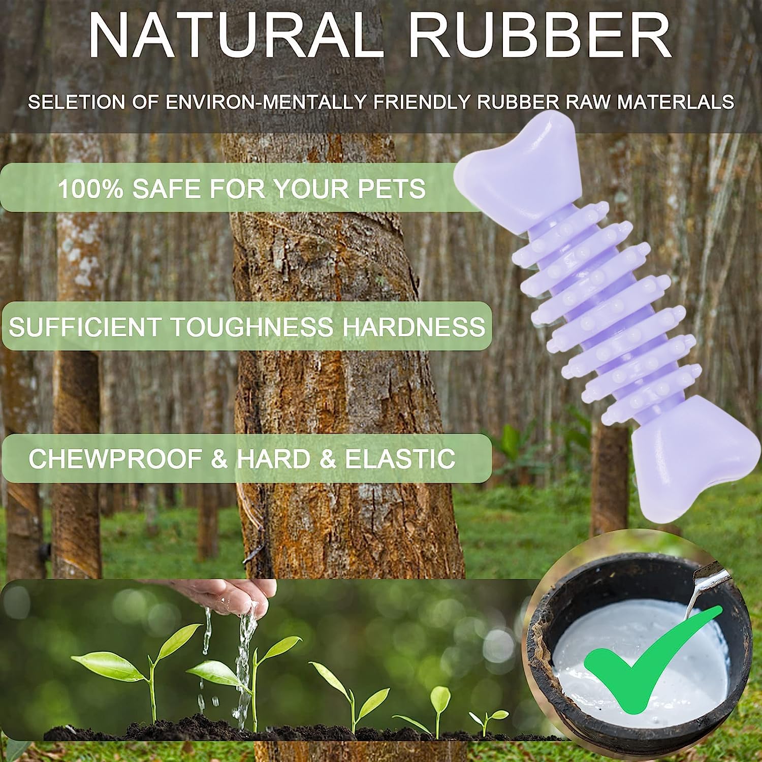 Jouet en caoutchouc naturel CGBD, texture sûre et douce pour chiots.