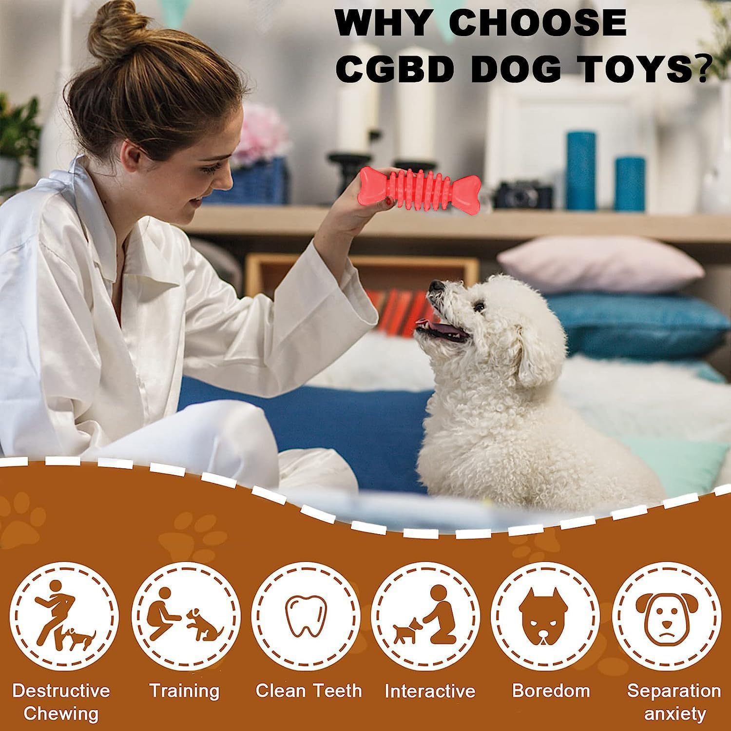CGBD jouets à formes variées pour chiots, stimulation et massage des gencives.