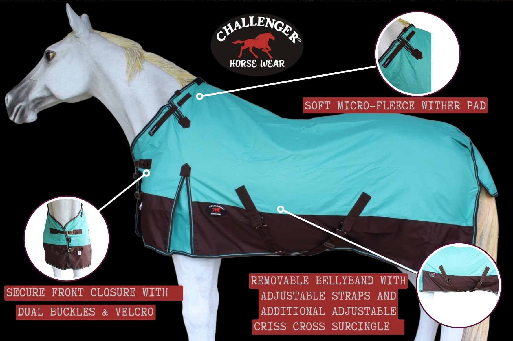 CHALLENGER 1200D Turnout visuel 3: sangles amovibles en nylon extensible, attache rapide.