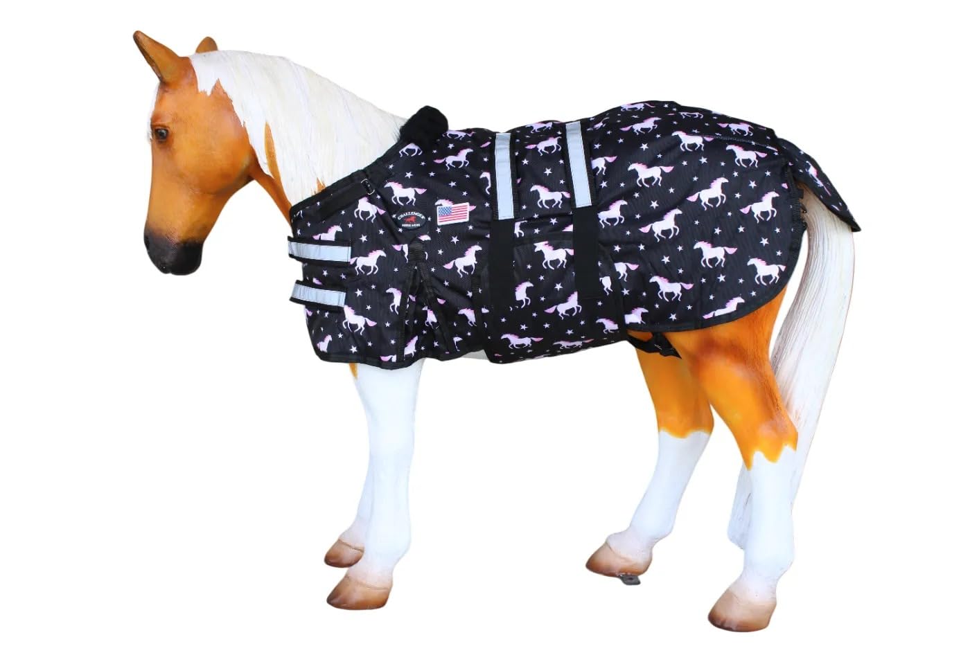 Couverture CHALLENGER 1680D pour poulain miniature, protection durable contre intempéries et frottements.