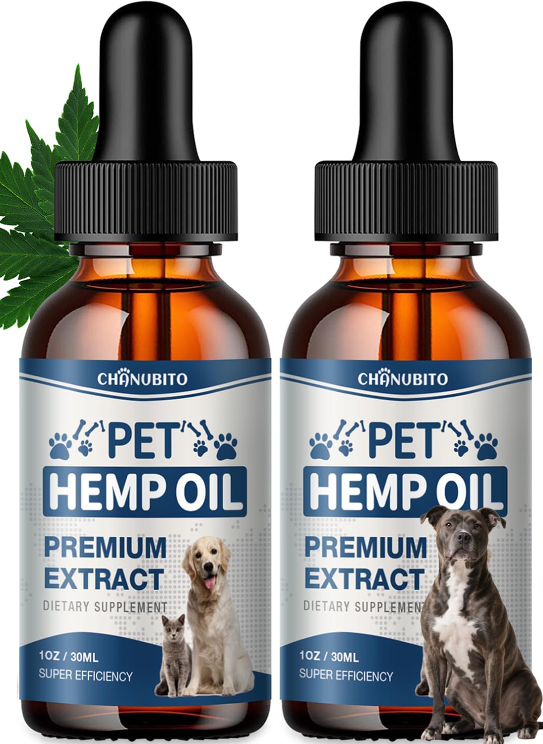 CHANUBITO huile de chanvre – bouteille avec pipette, administration facile pour chiens et chats.