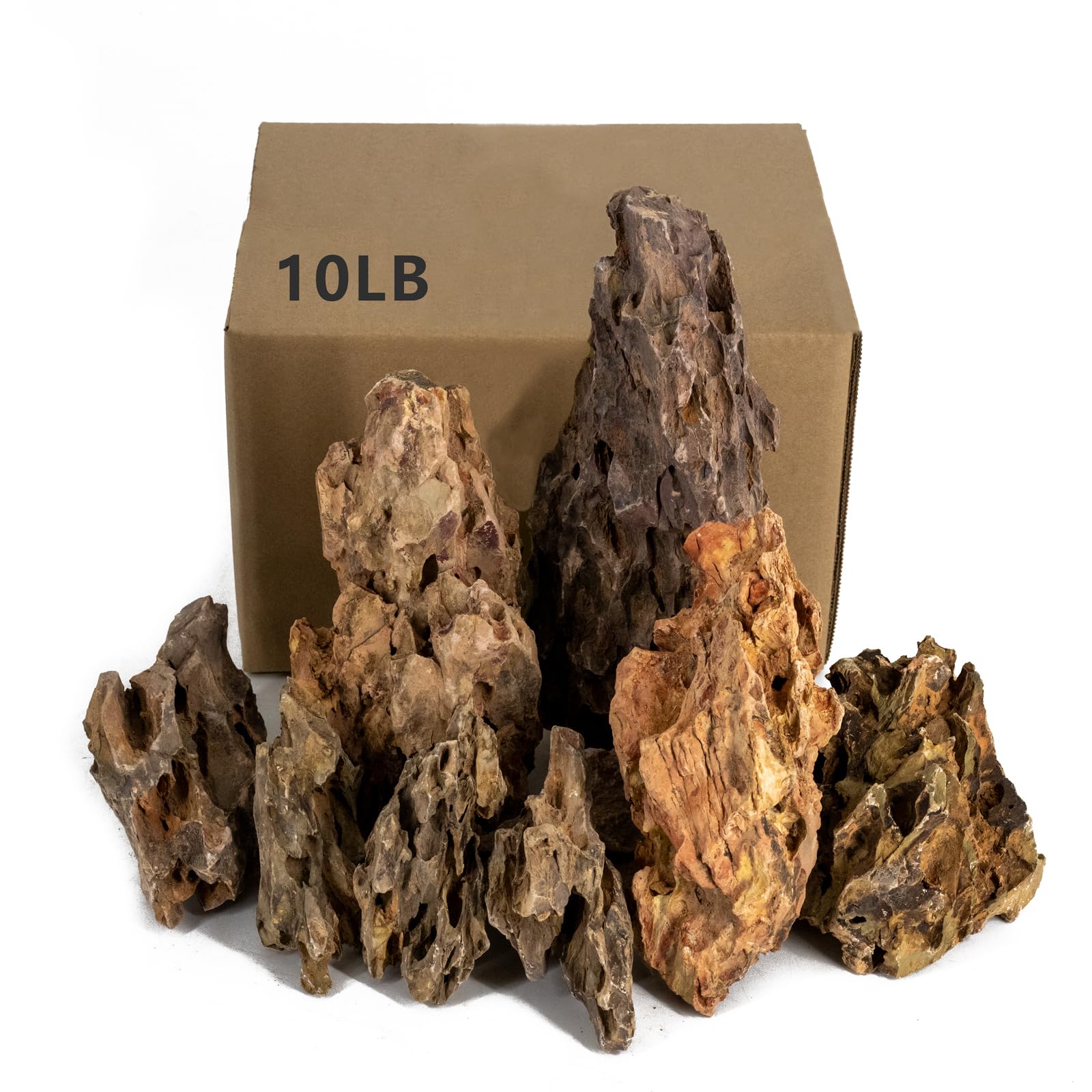 ChaoLeHo Dragon Stones, aperçu naturel pour aquarium, texture et couleur naturelle.