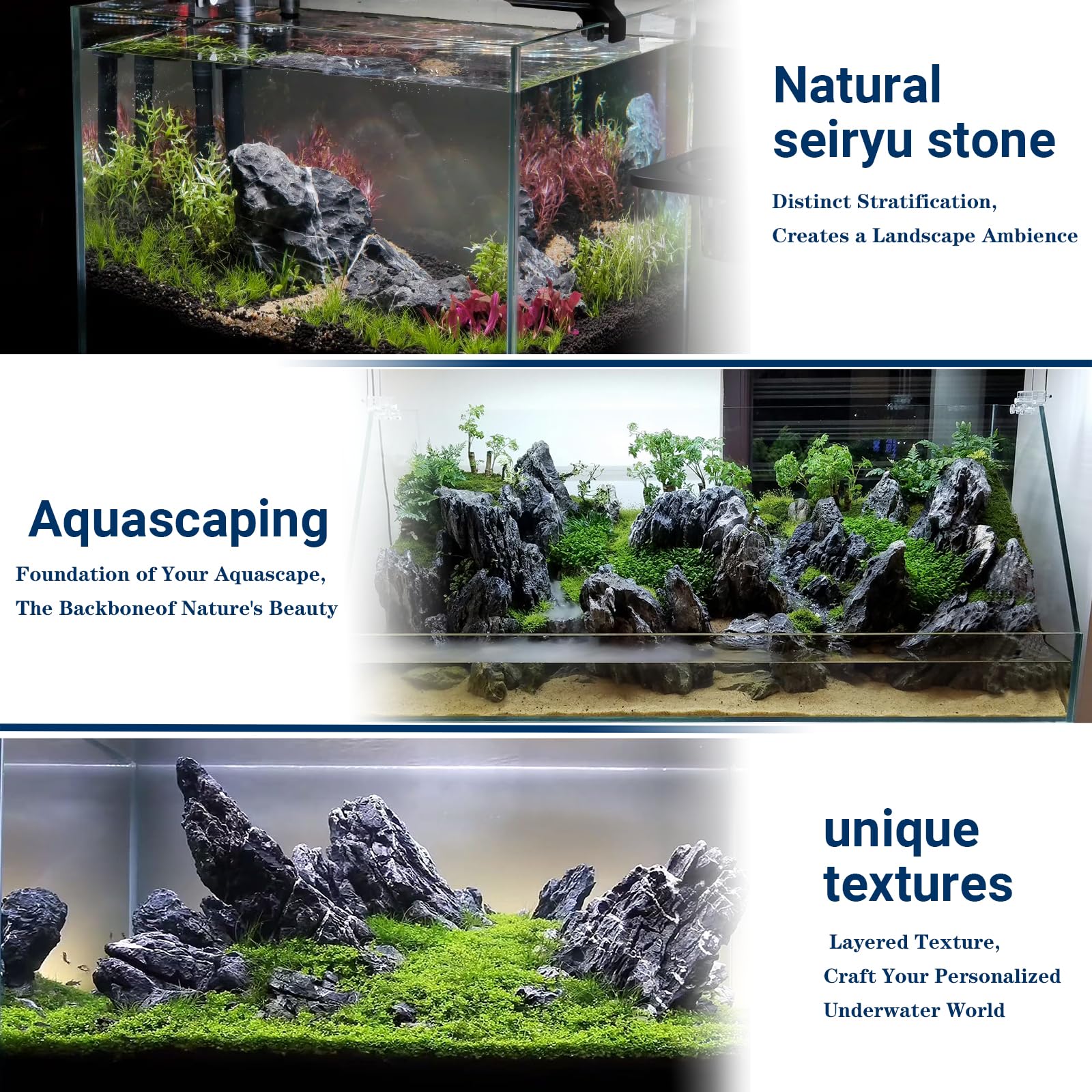 ChaoLeHo Seiryu: roches d'aquarium durables offrant stabilité de l'eau