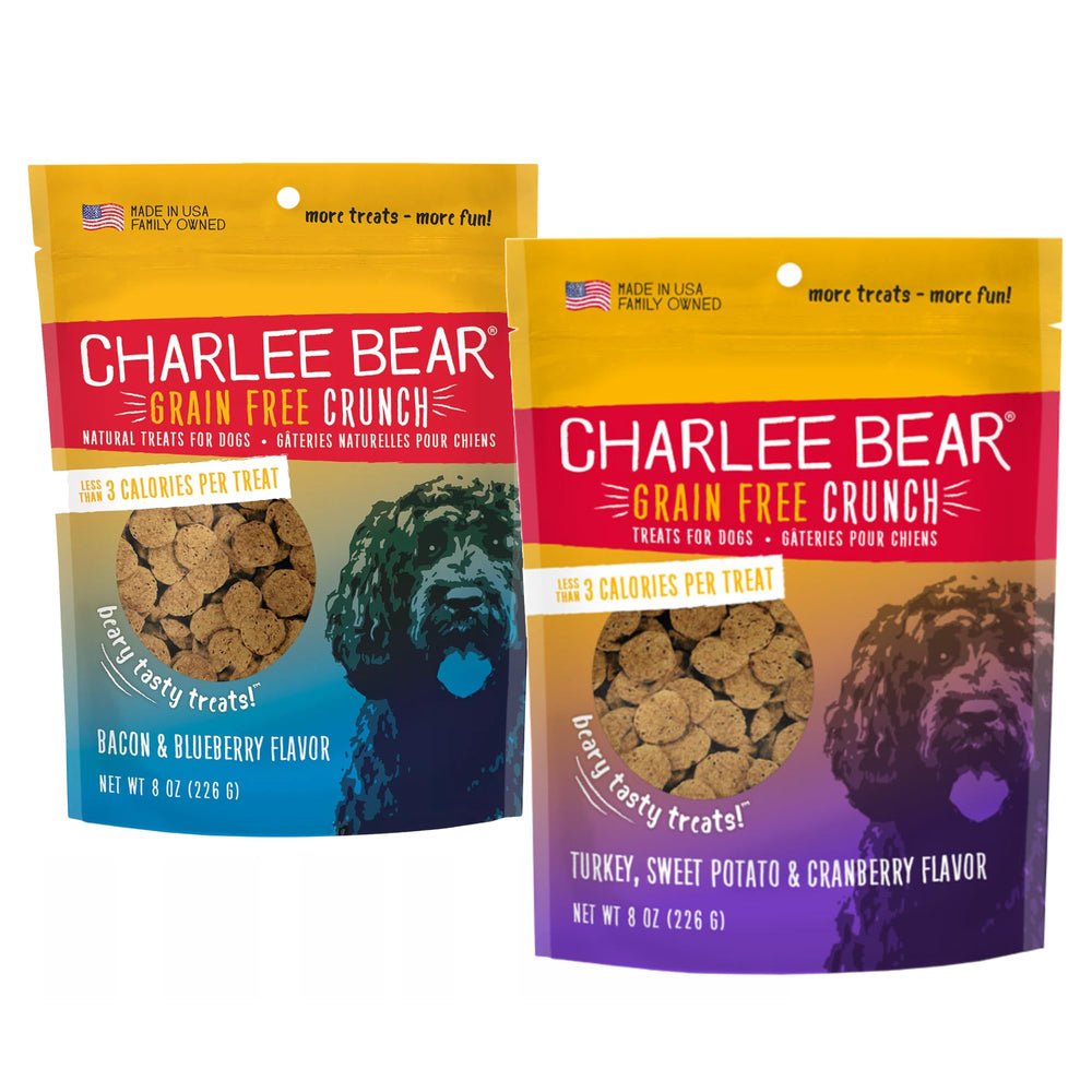 Charlee Bear bouchées Entraînement bacon-myrtille, récompense légère pour petits chiens lors de l'entraînement