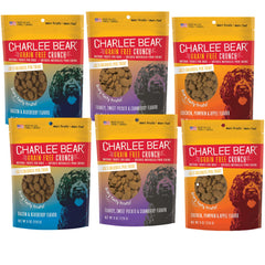 Charlee Bear friandises croquantes dans leur emballage, pratique pour l'entraînement en déplacement.