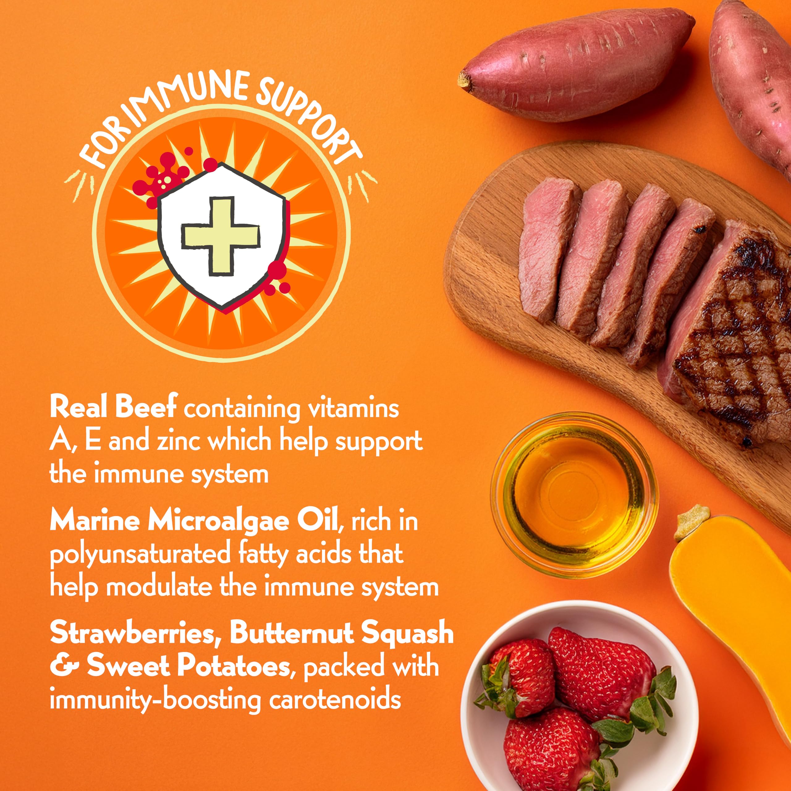 Ingrédients fruits et légumes soutiennent l'immunité.