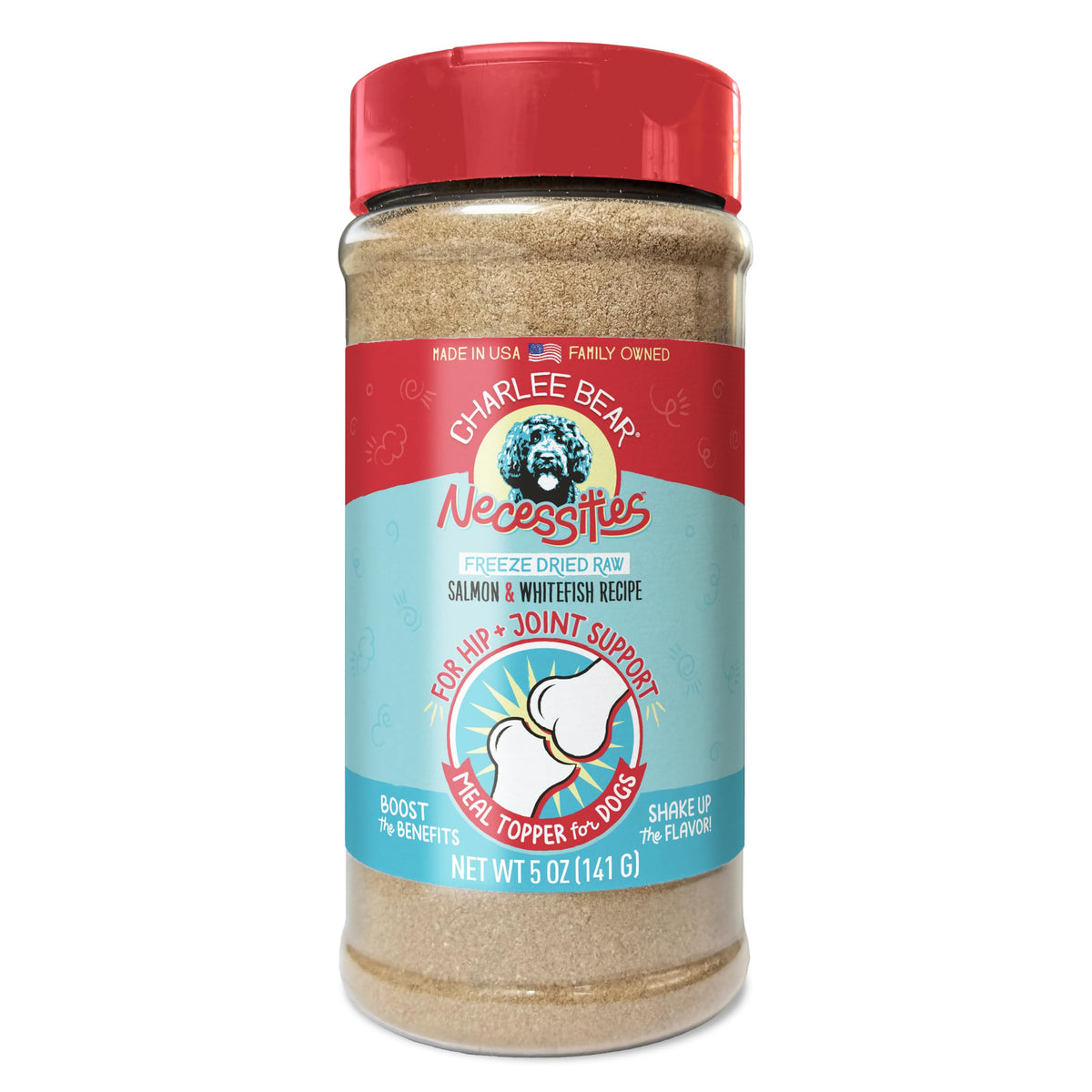 Charlee Bear Necessities garniture saumon et poisson blanc pour chien, savoureuse et nutritive.