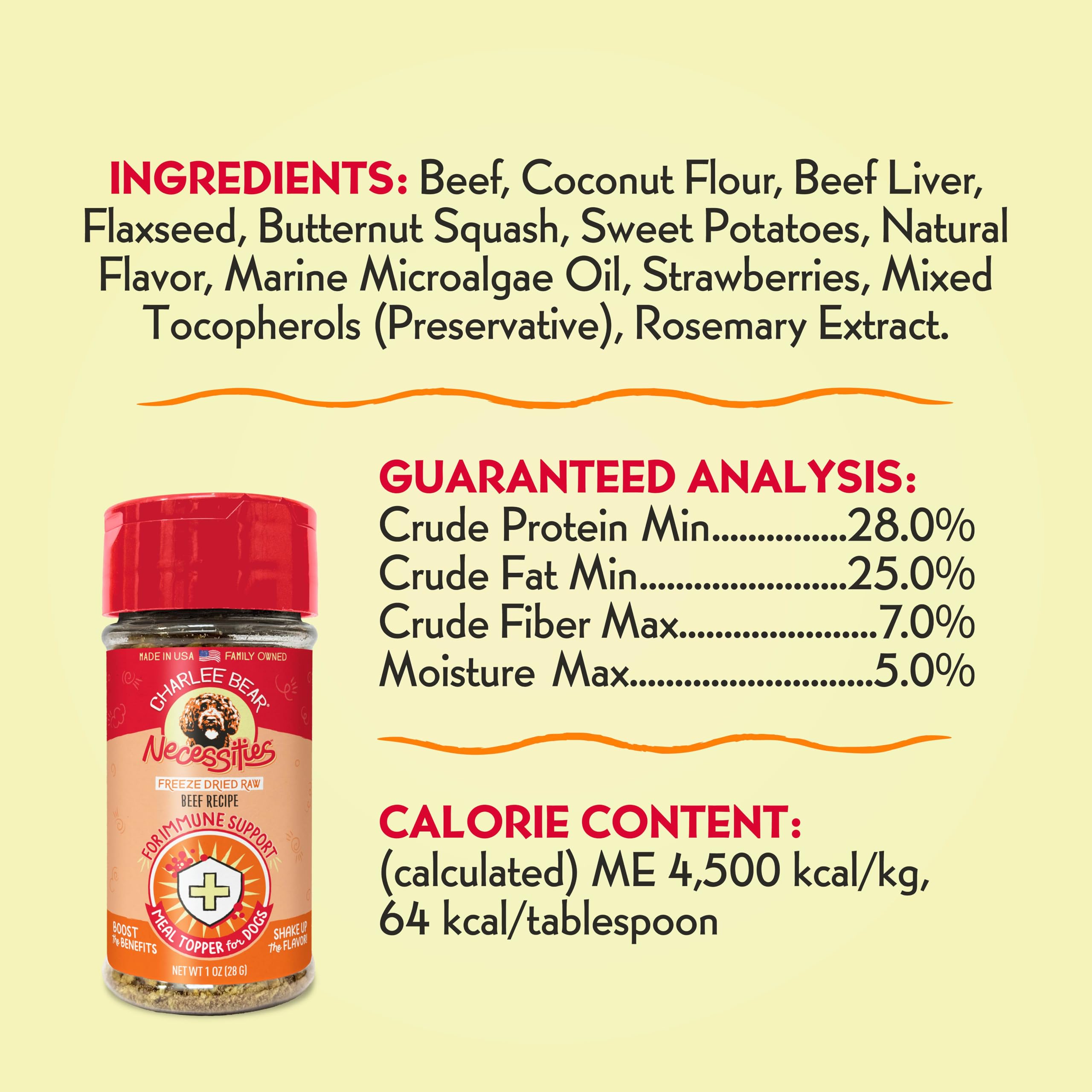 Morceaux boeuf lyophilisés Charlee Bear pour texture et goût.