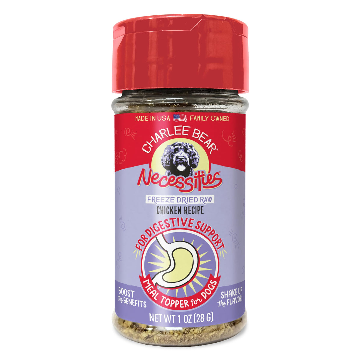 Charlee Bear Necessities topper croquant pour chien, boost nutritionnel et saveur.