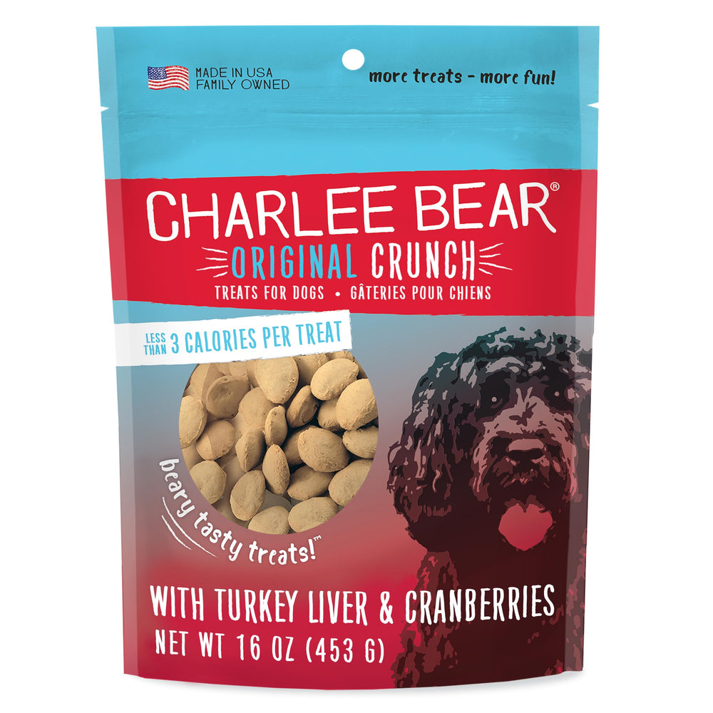 Charlee Bear Original Crunch avec foie de dinde et canneberges, goût savoureux pour le dressage.