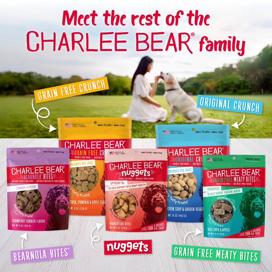 Charlee Bear Original Crunch – récompense faible calorie pour l'entraînement quotidien.