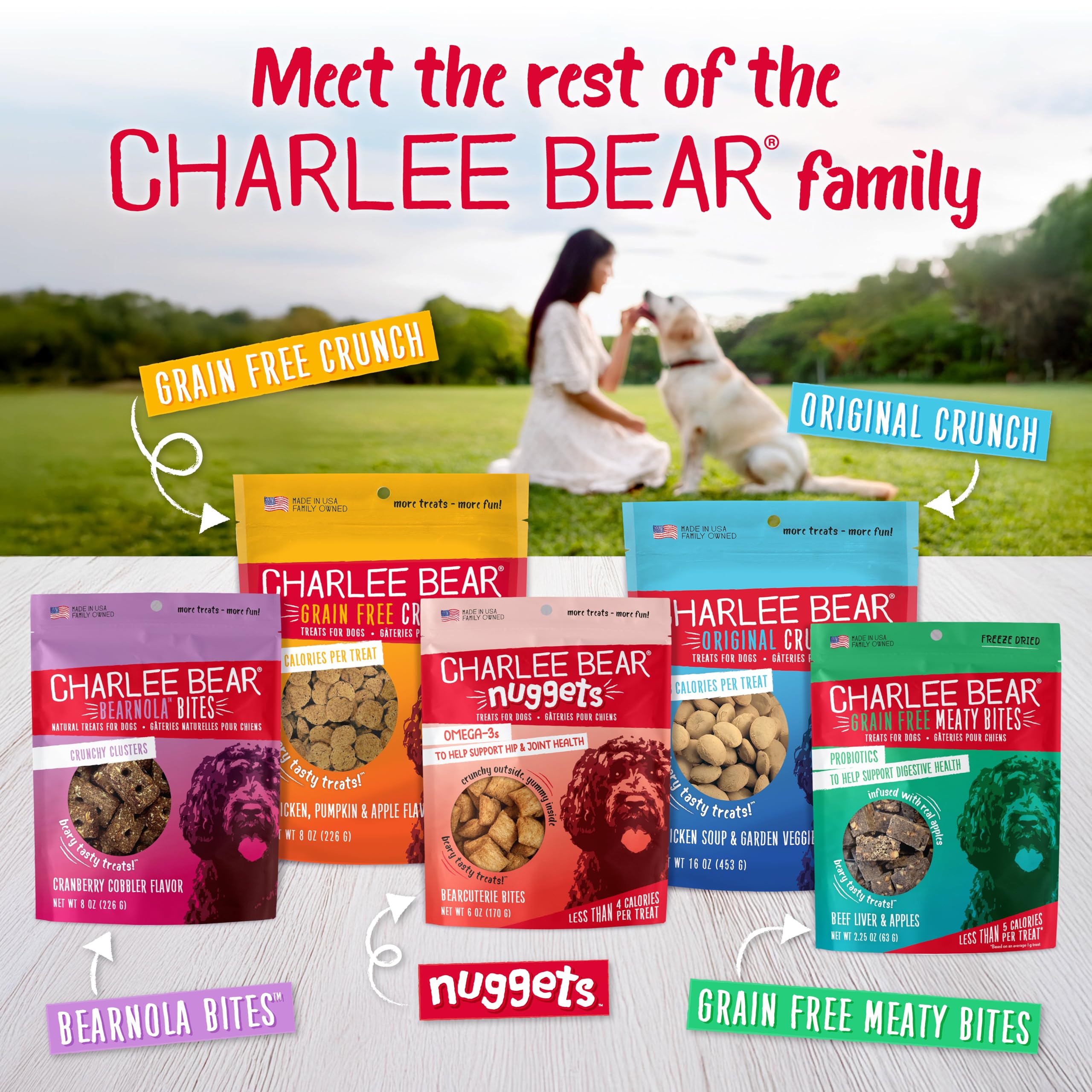 Parfum bacon-myrtille Charlee Bear, option savoureuse pour varier les friandises.