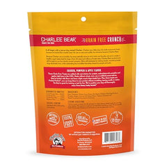 Friandises Charlee Bear sans céréales goût poulet potiron pomme, croquantes et savoureuses.