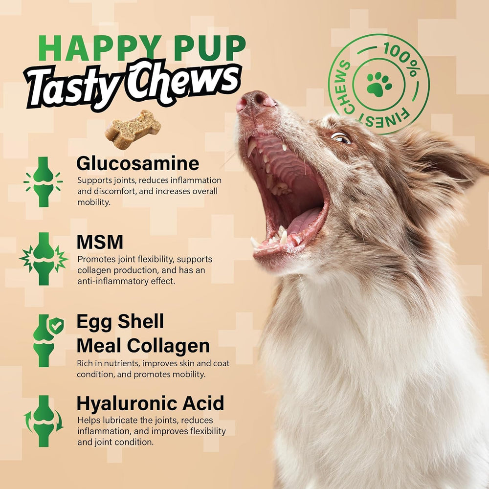 Charlie et Buddy ingrédients glucosamine et chondroïtine pour articulations canines.