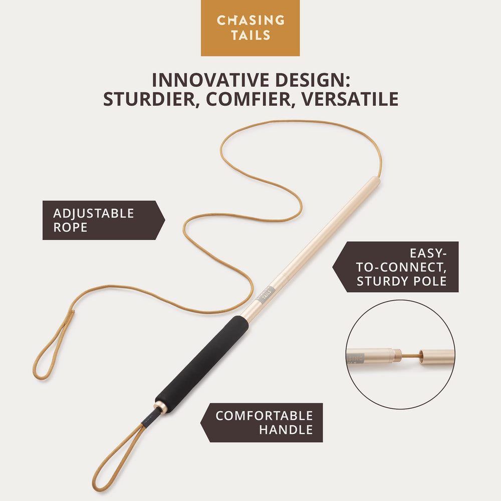 Chasing Tails Flirt Pole corde reglable: adaptez la distance pour petits espaces et entraînement précis