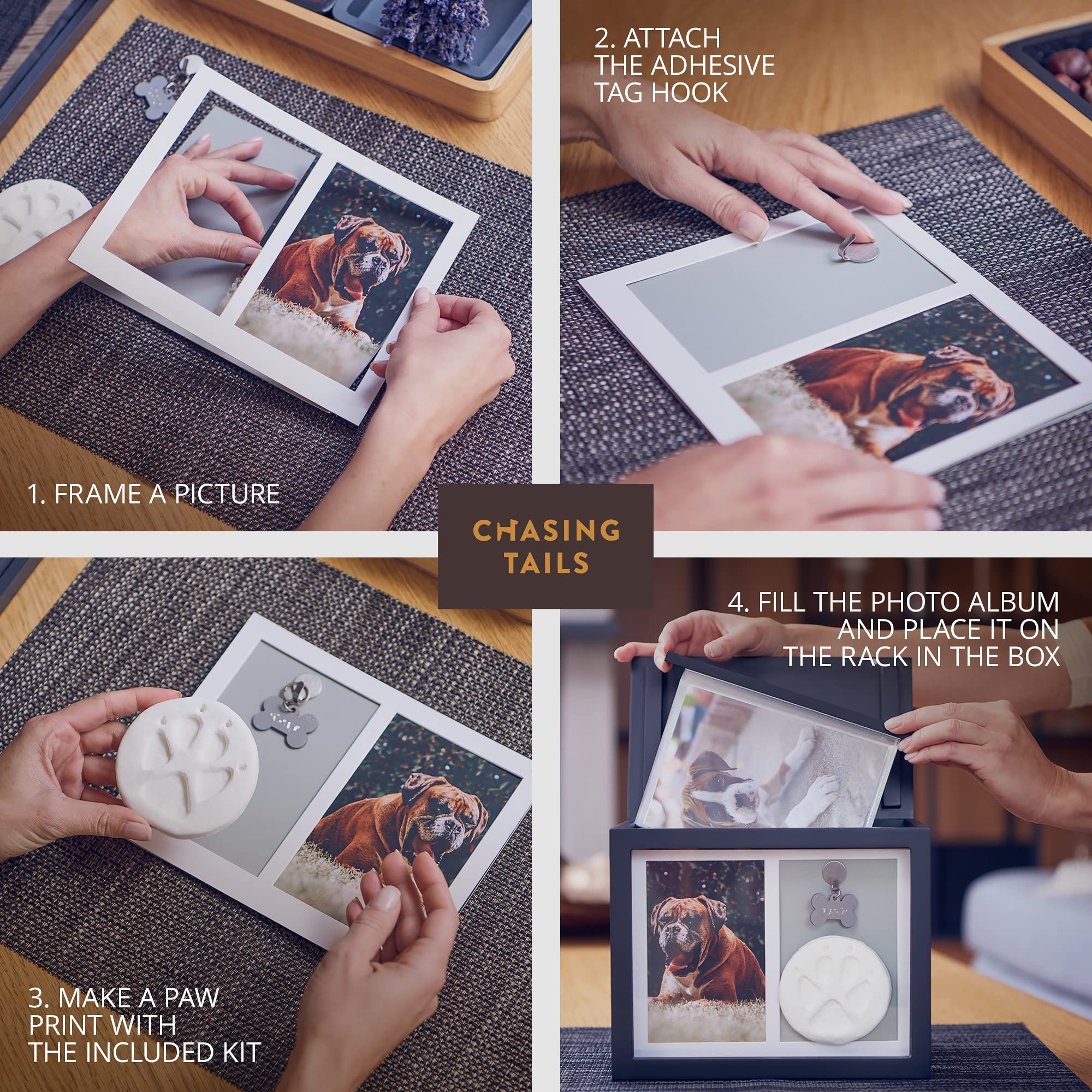 Urne Chasing Tails cadre photo avant pour personnaliser