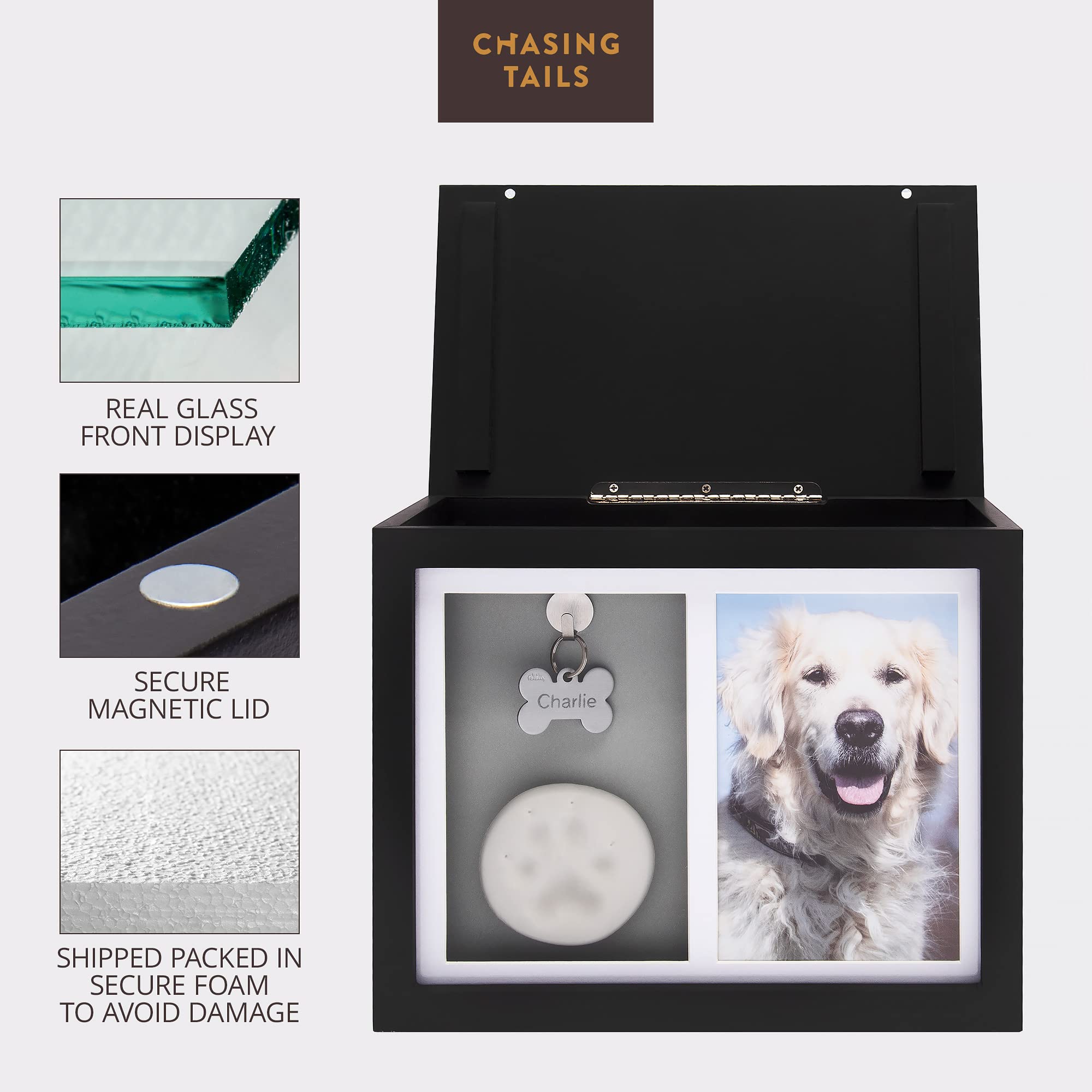 Urne Chasing Tails interieur spacieux pour cendres et souvenirs
