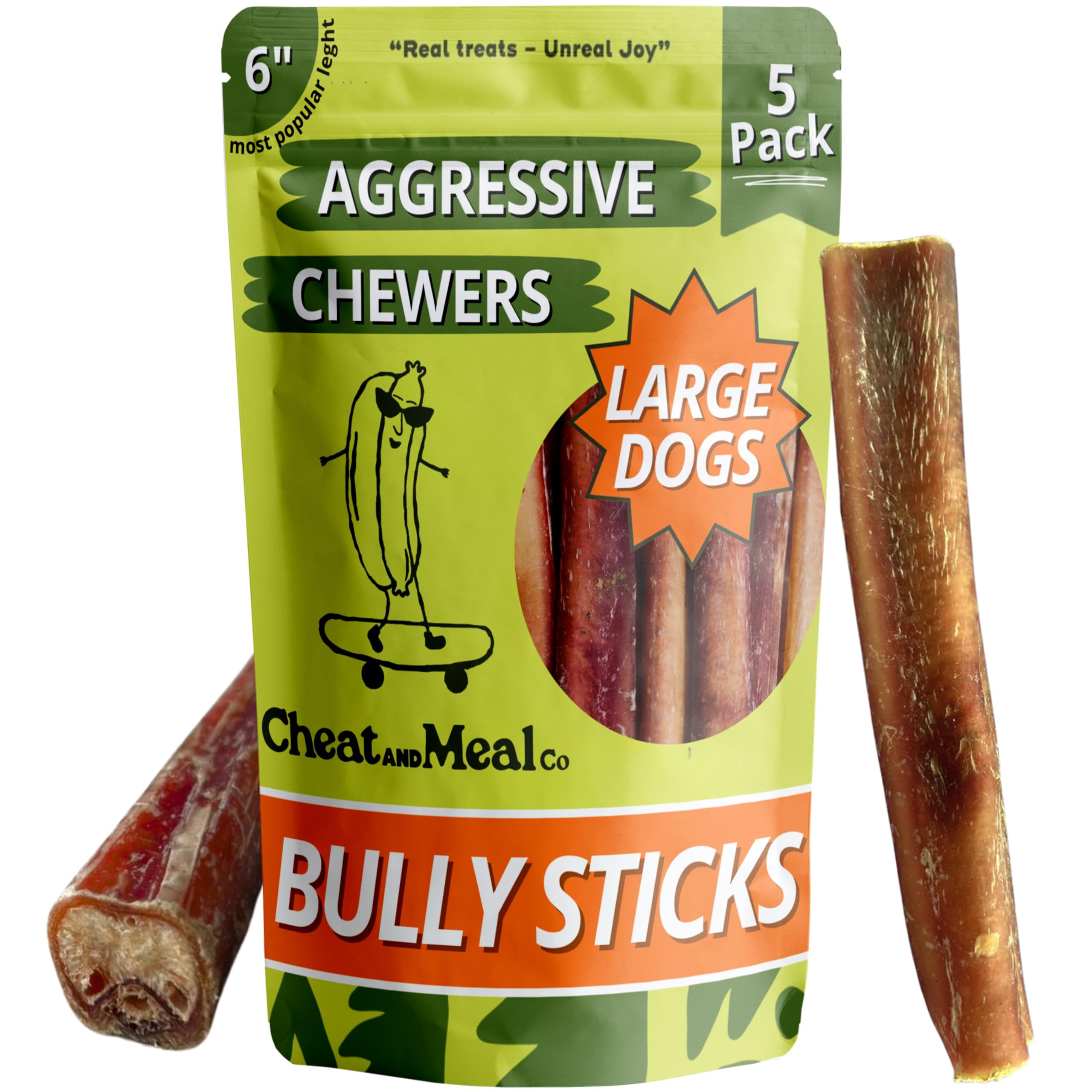 Cheat and Meal Co: paquet pour grands chiens, 6 pouces, durable.