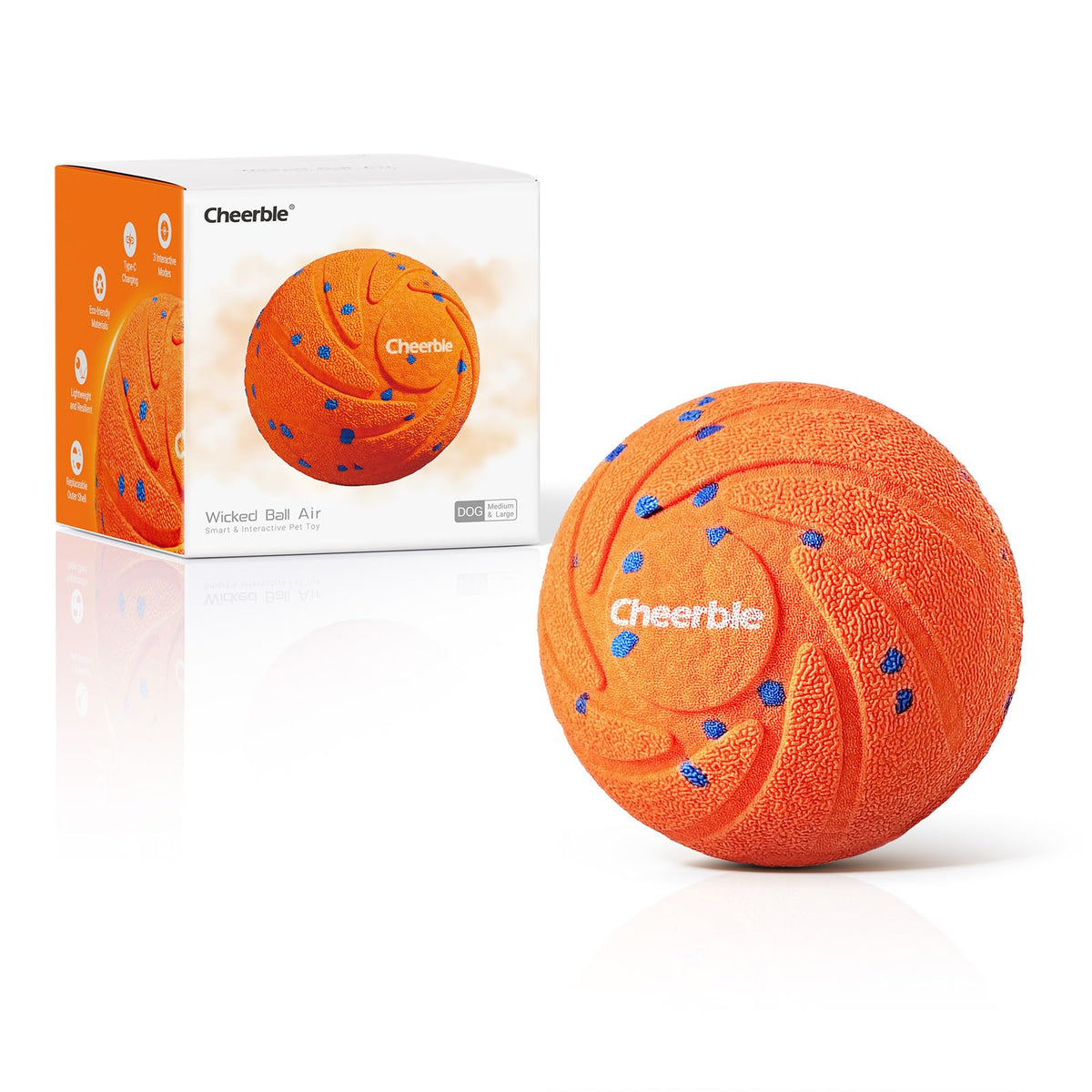 Cheerble Wicked Ball Air, balle intelligente prête à divertir votre chien grâce à son mouvement autonome.