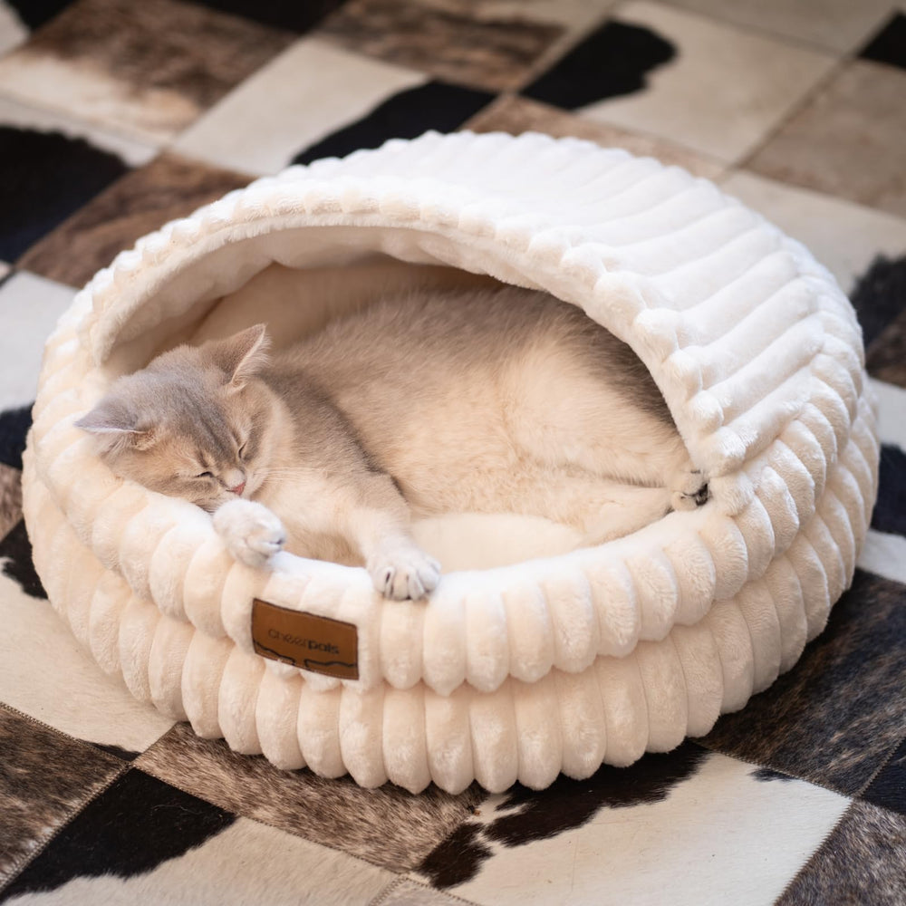 CHEERPALS Nid cave chat, intérieur doux offrant un cocon rassurant pour sieste.