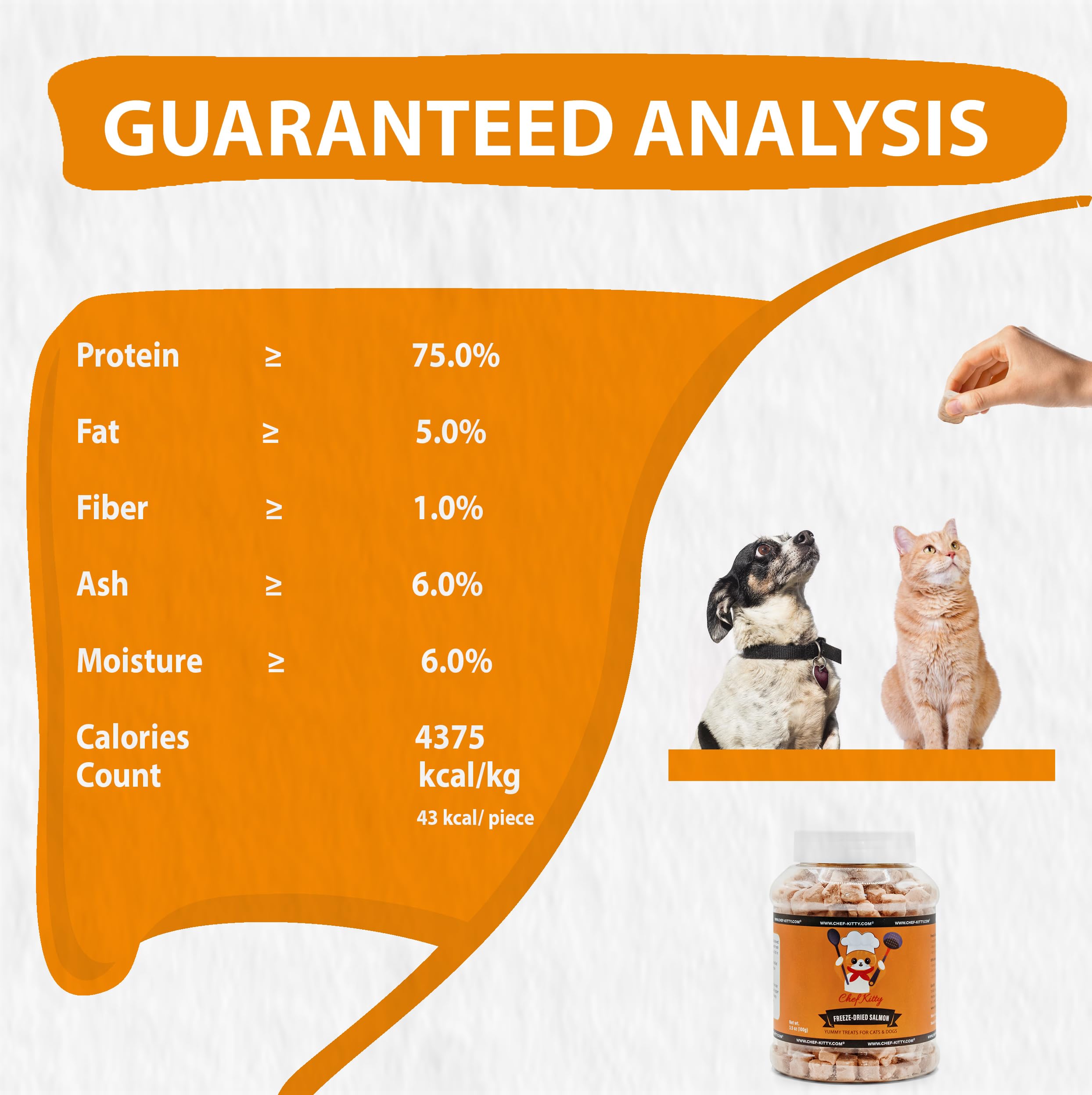 Chef Kitty : produit testé aux États-Unis pour sécurité et qualité.