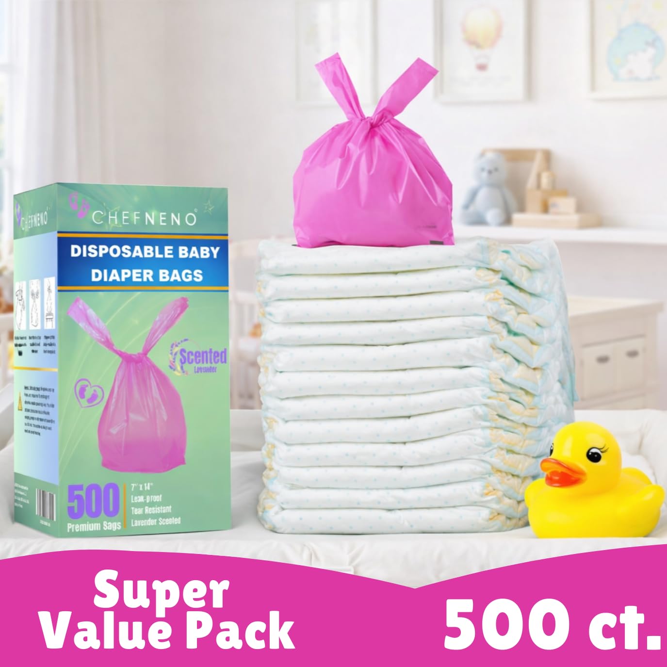 CHEFNENO: pack économique de 500 sacs pour maison et voyages.