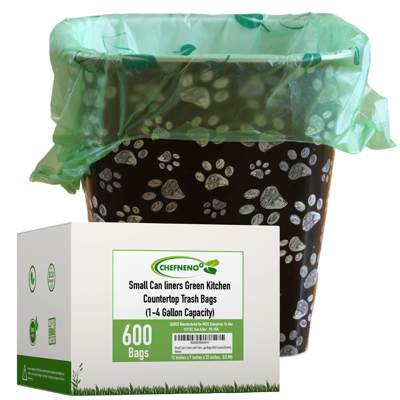 Sacs CHEFNENO 600 ct pour rangement et usage polyvalent à domicile.
