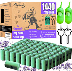 CHEFNENO sacs-poubelle chien biodégradables avec distributeur pratique