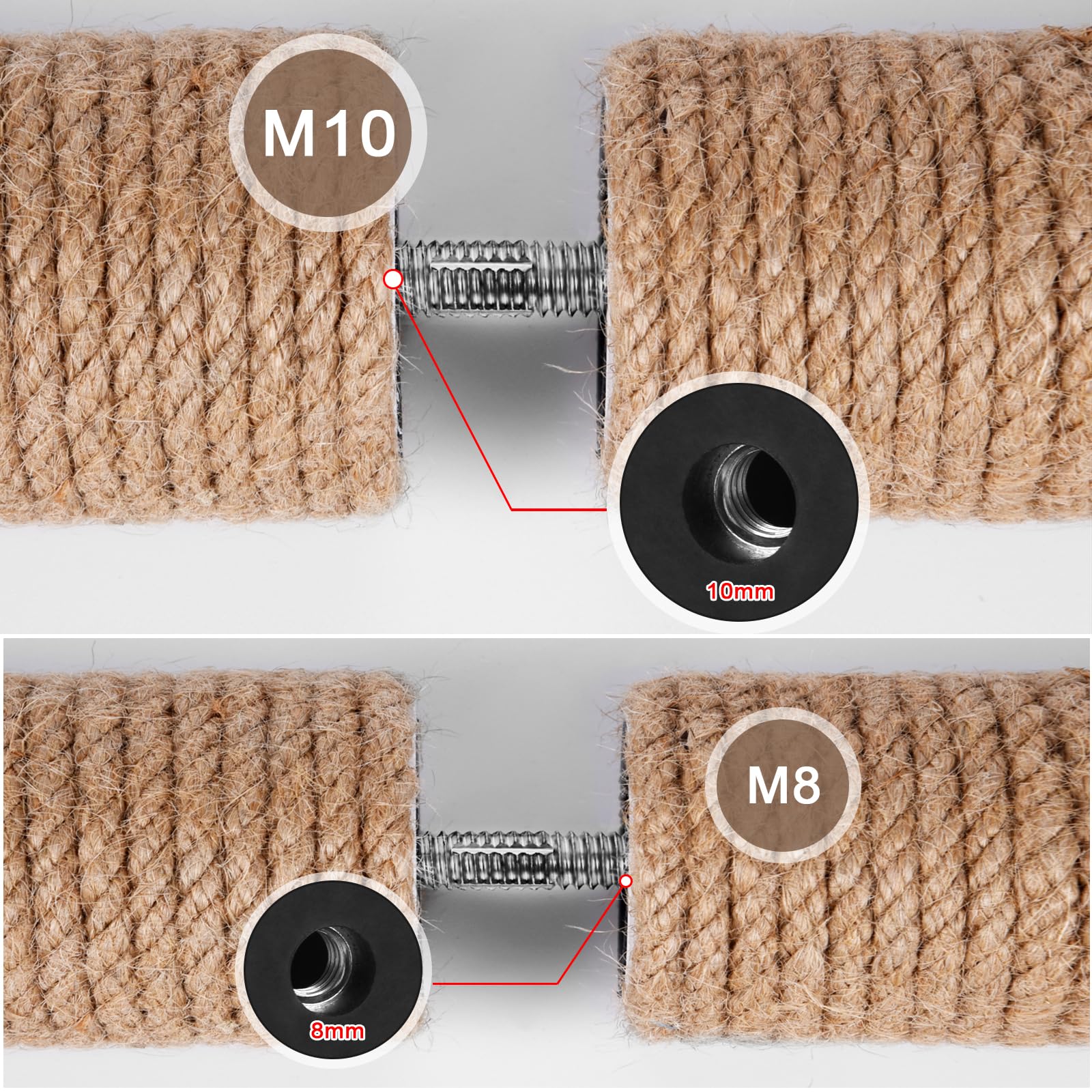 Tiges filetées M10 et M8 de ChengFu pour hauteur ajustable.