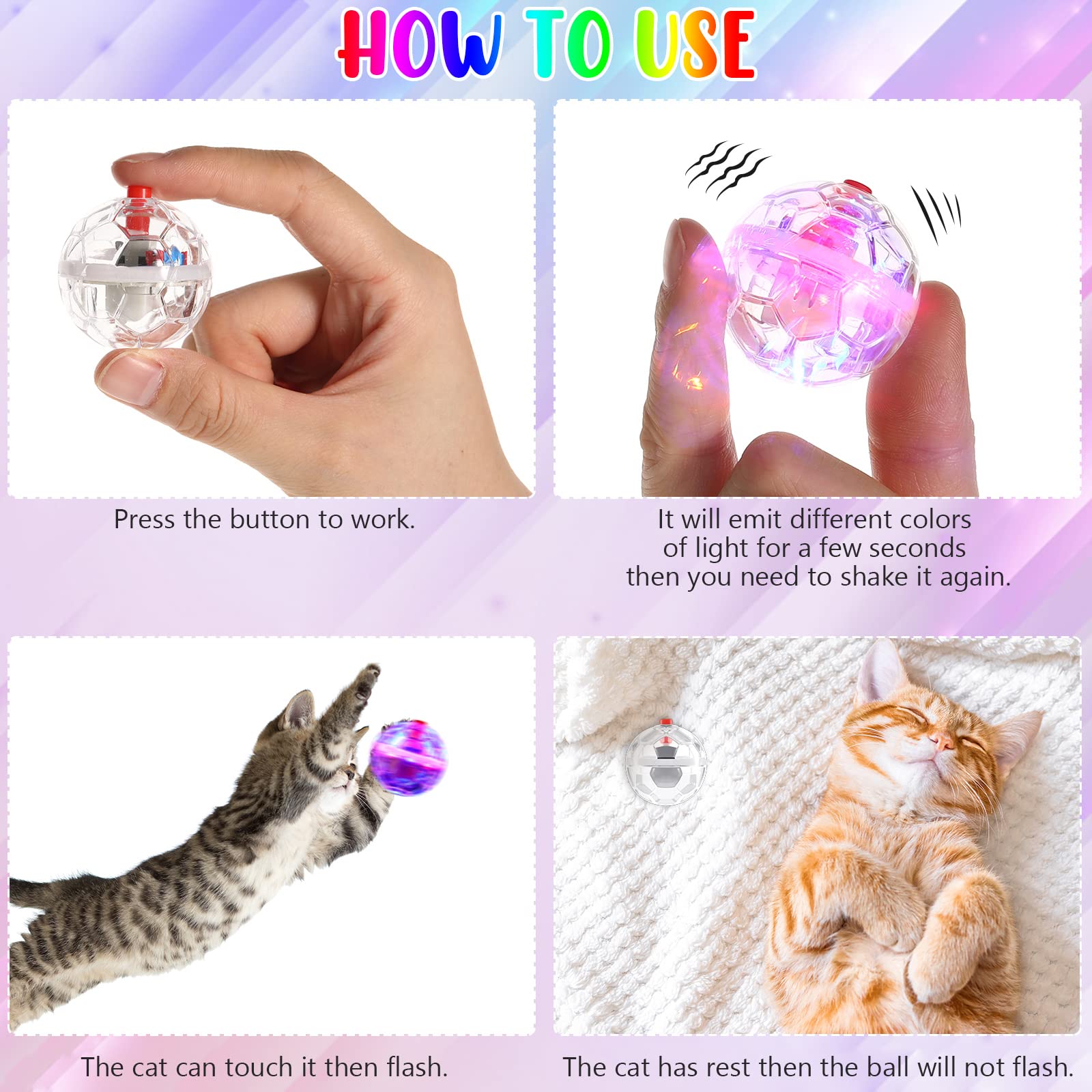 CHENGU boule-chat changement couleurs : lumière changeante pour sessions variées.