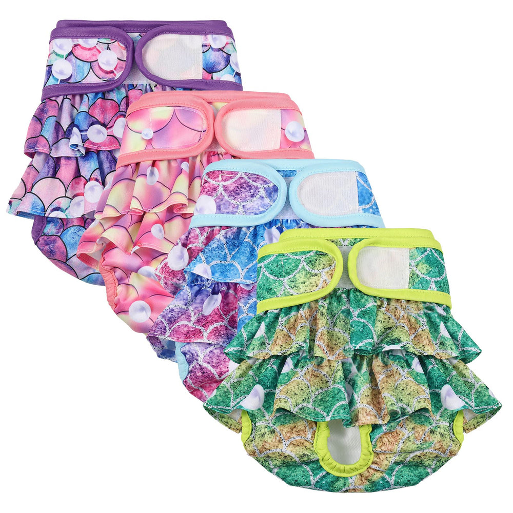 Chenkaiyang couches-chien femelle lavables avec jupe mermaid, design élégant et absorption fiable.