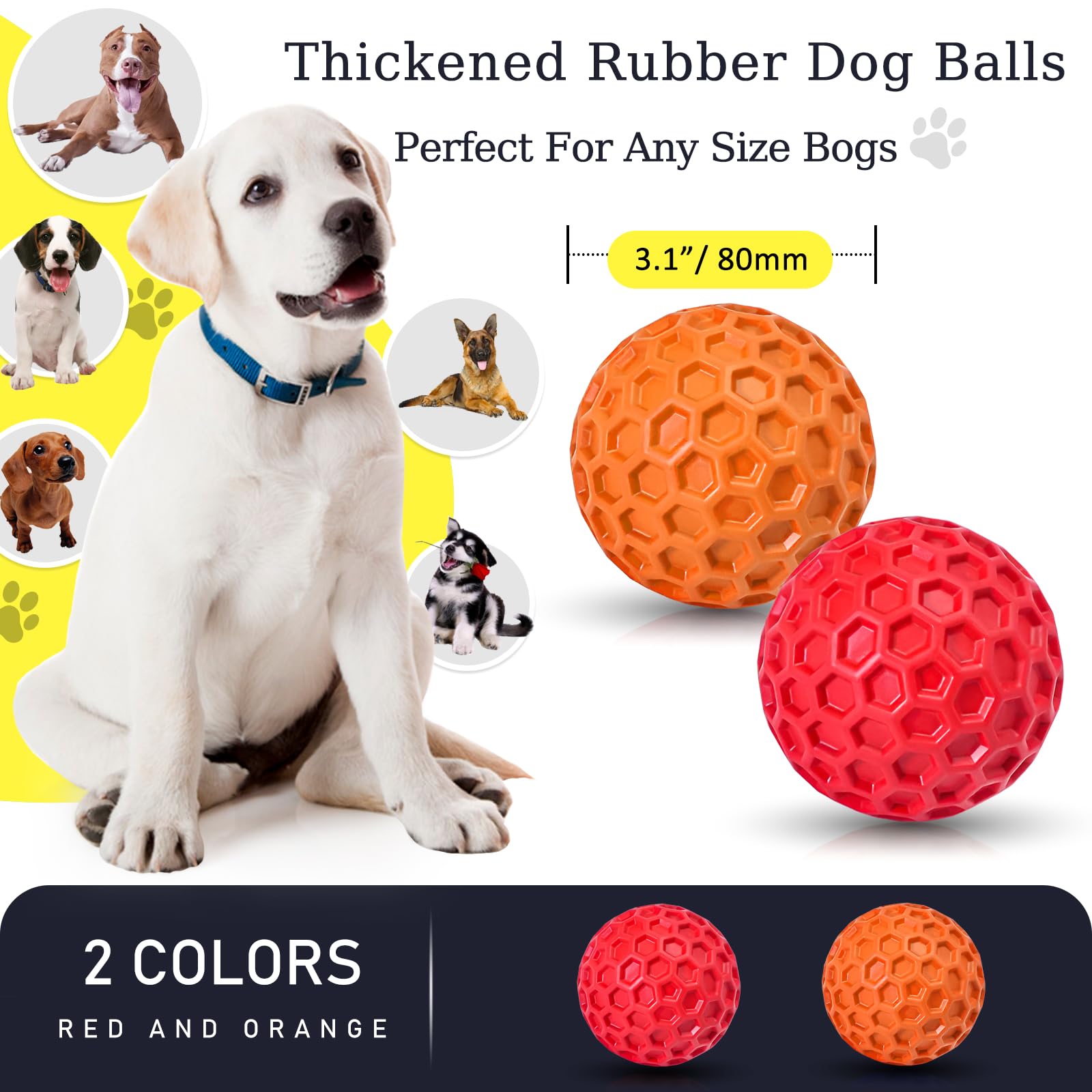 CHEODIN lot 2 balles chien siffleuses pour sessions de jeu variées