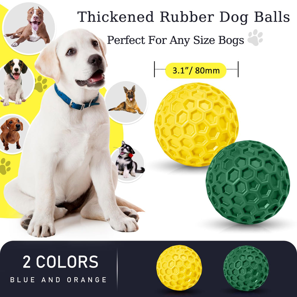 Lot de deux balles CHEODIN durables pour chiens, solution pratique.