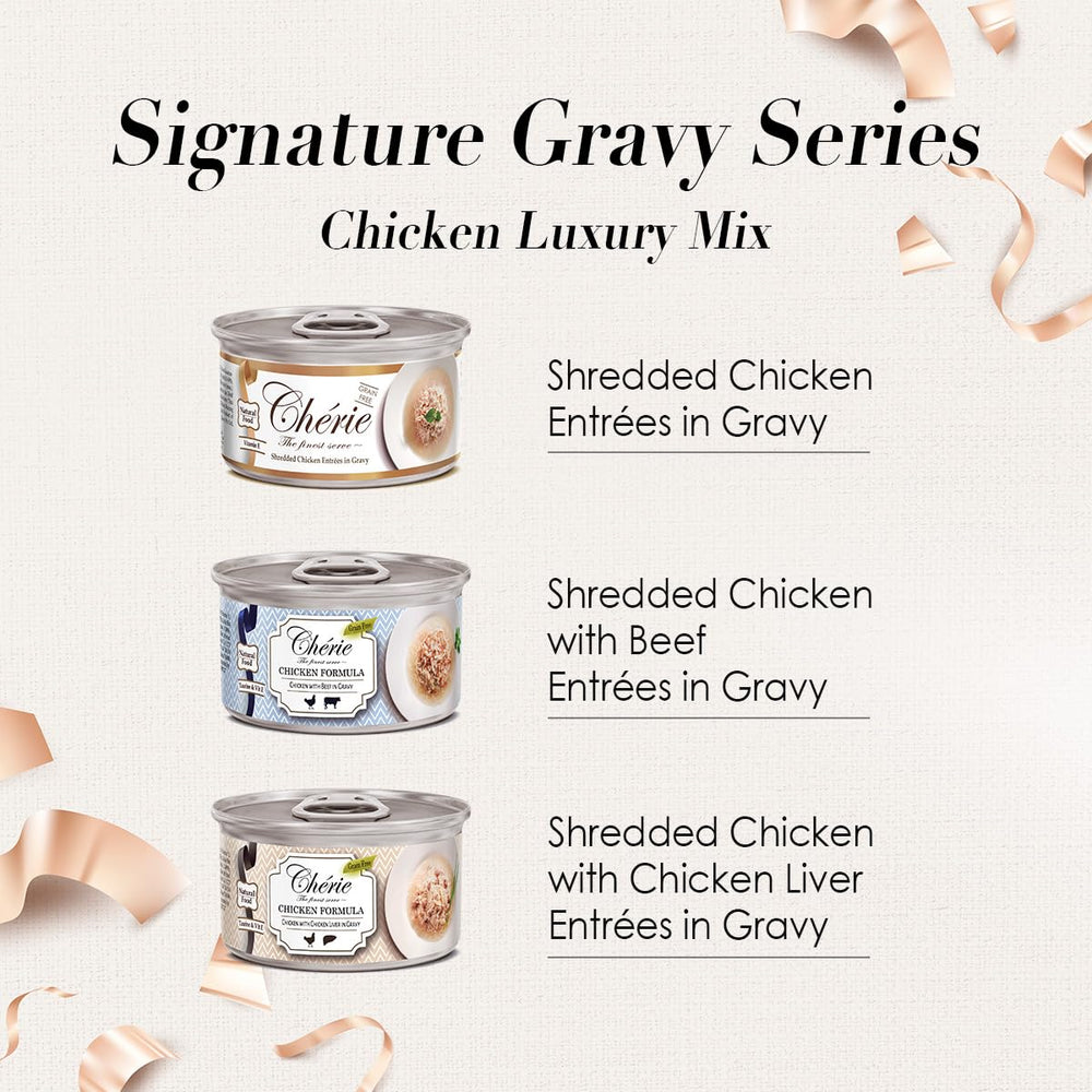 CHÉRIE – poulet effiloché en sauce, entrée goût riche et humidité bien dosée.