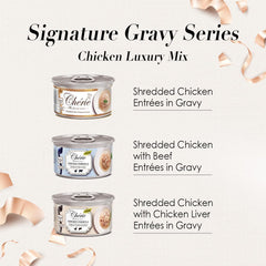 CHÉRIE – poulet effiloché en sauce, entrée goût riche et humidité bien dosée.