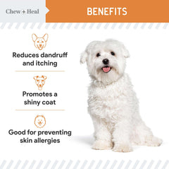 Chew + Heal huile saumon sauvage Omega3 — EPA et DHA pour peau et pelage