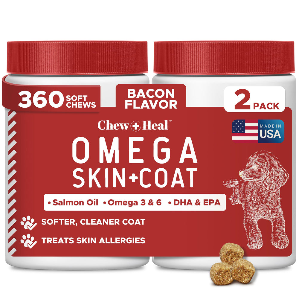 Chew + Heal Labs Best Itchy Skin Relief, démangeaisons chien, pelage sain.