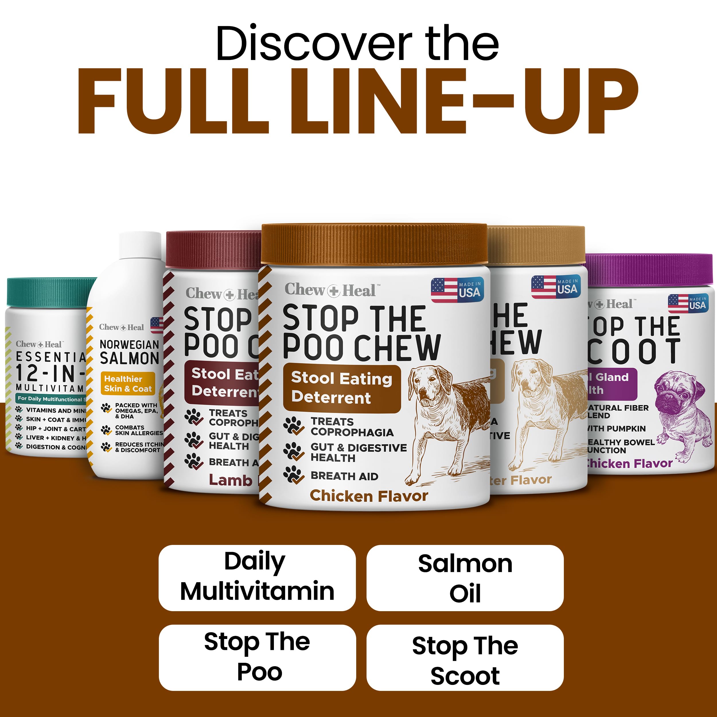 Chew Heal Labs No Poo Chews soutiennent la digestion avec enzymes et FOS