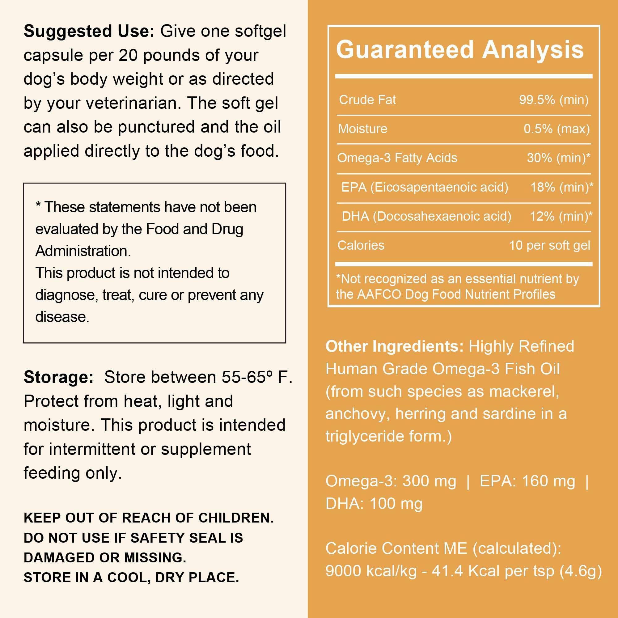 Formule Omega-3 pour grandes races de chiens, confort quotidien.