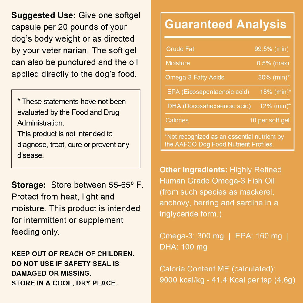 Formule Omega-3 pour grandes races de chiens, confort quotidien.