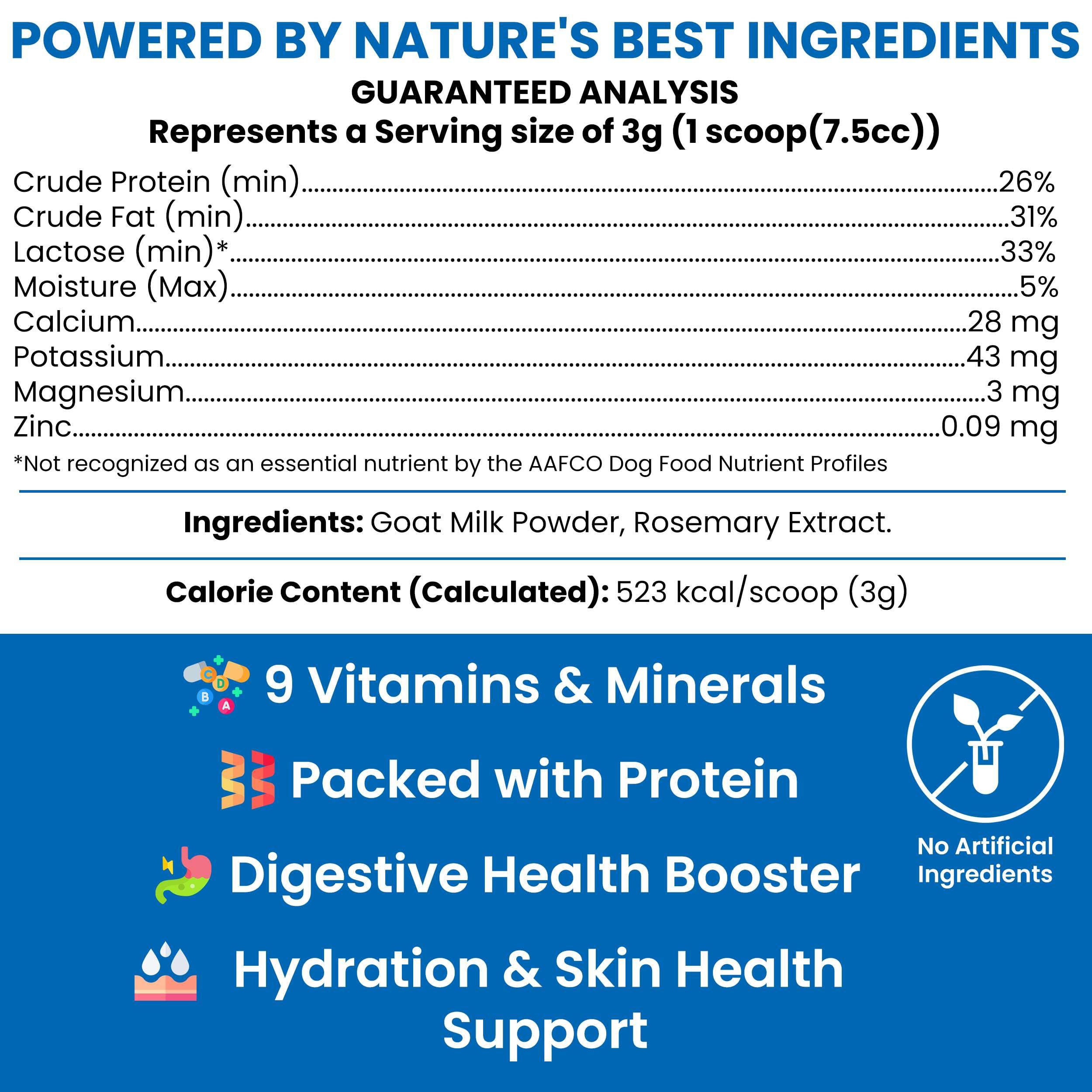 Chew + Heal Labs poudre lait chèvre – chiots en développement