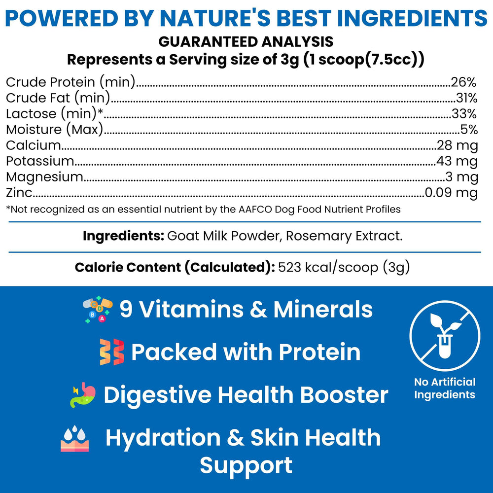Chew + Heal Labs poudre lait chèvre – chiots en développement
