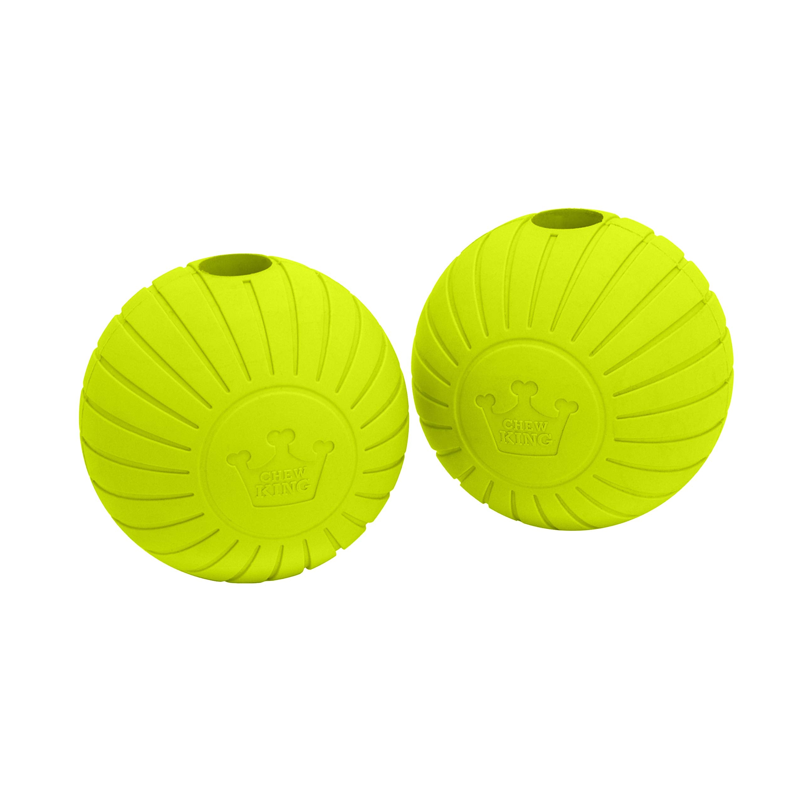 Boules Chew King jaune, diamètre 6,35 cm, adaptées au jeu de récupération durable.