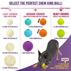 Boules Chew King jaune avec rebond élevé pour jeux dynamiques.