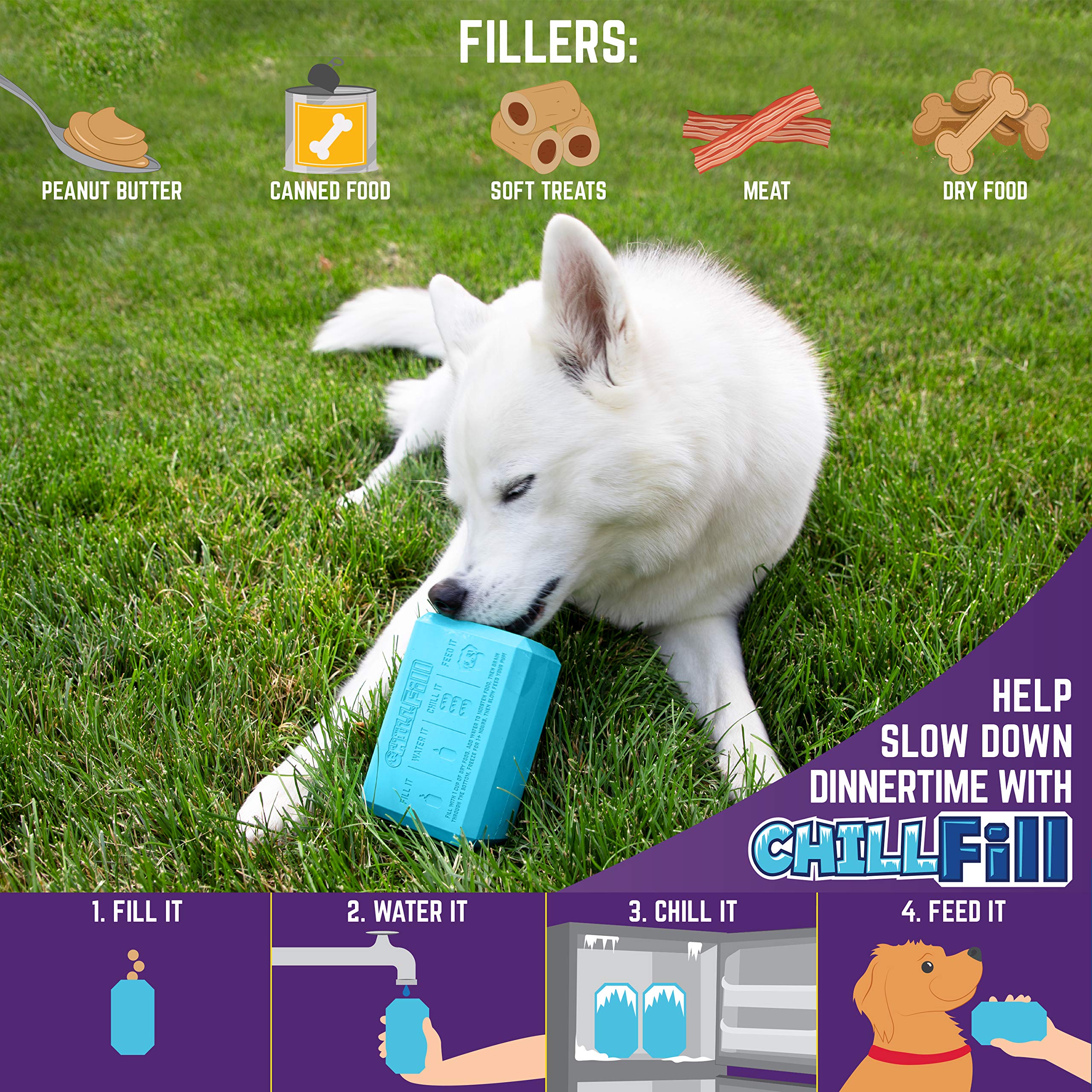 Chew King Chill Fill – alimentation lente pour chien pendant les repas.