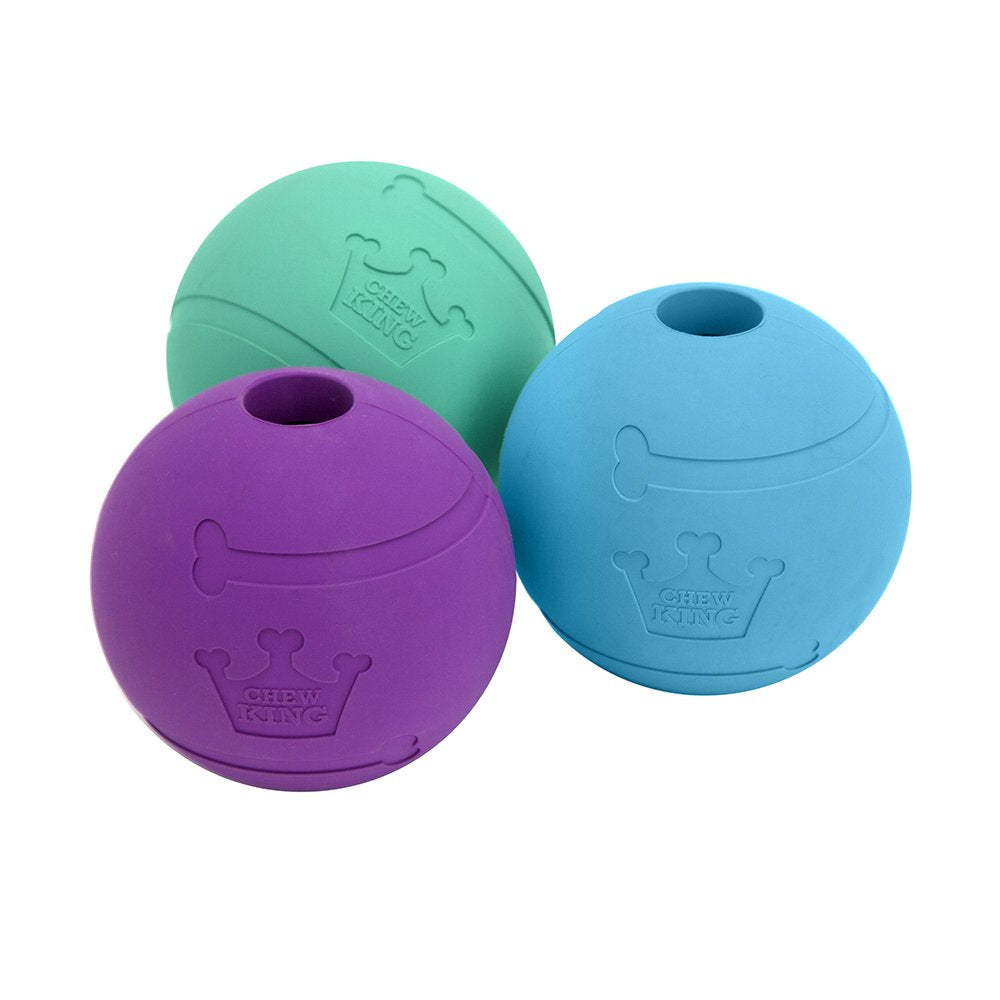 Chew King Fetch Ball en caoutchouc naturel, ensemble de trois pour le jeu de lancer.