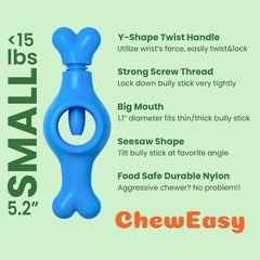 ChewEasy: prise en main ergonomique, facile pour les pattes et le museau.
